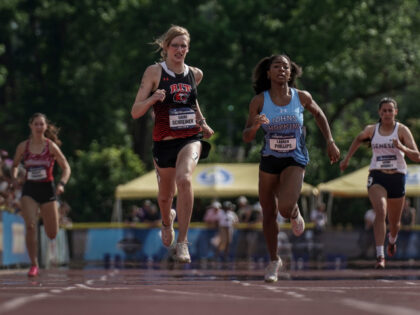 Sadie Schreiner, who just finished her second year of school at RIT, races to qualify in t