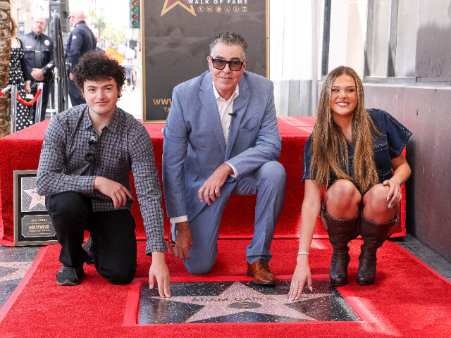 Santino Richard Carolla, Adam Carolla and Natalia Carolla at the ceremony honoring Adam Ca