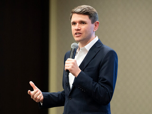 PRAIRIE VIEW, TEXAS - APRIL 22: Rep. James Talarico speaks to students and community membe
