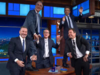 Video: Stephen Colbert Hosts His Own ‘Late Show’ Funeral with Kimmel, Fallon, Meyers, and John 
