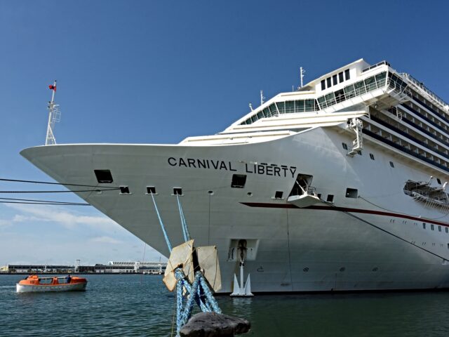 death at sea PORT CANAVERAL, FLORIDA, UNITED STATES - 2021/05/12: The Carnival Liberty cruise ship is s