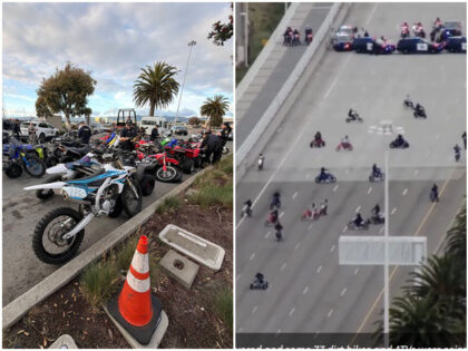 dirt bike bridge takeover Oakland PD