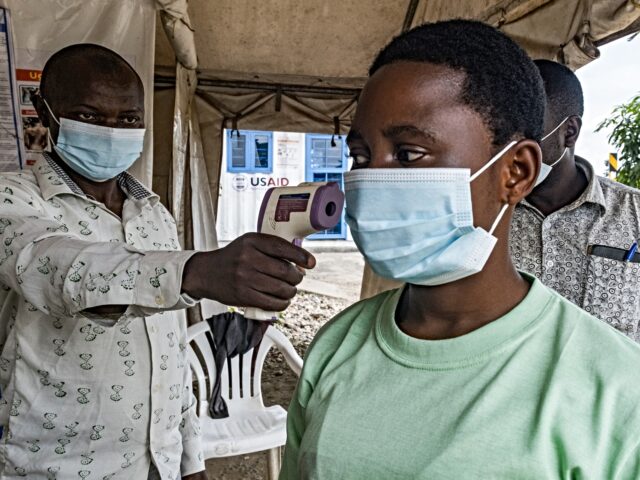 ebola outbreak A border health officer at the Busunga crossing between Uganda and the Democratic Republic