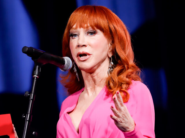 Kathy Griffin accepts the Advocate of the Year award at the OUT100 Celebration held at nya