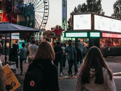 amusement park during twilight