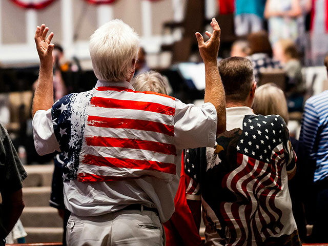 worship prayer American flag