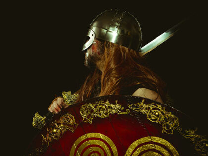 viking with sword and shield