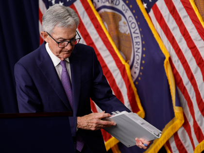 Federal Reserve Bank Chair Jerome Powell leaves a press conference on June 12, 2024, in Wa