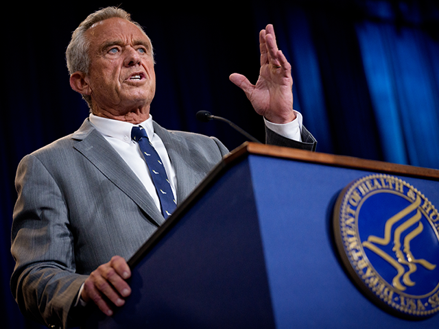 WASHINGTON, DC - APRIL 22: Health and Human Services Secretary Robert F. Kennedy Jr. speak