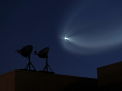 LOS ANGELES, CALIFORNIA - APRIL 06: A SpaceX Falcon 9 rocket rises after launching from Va