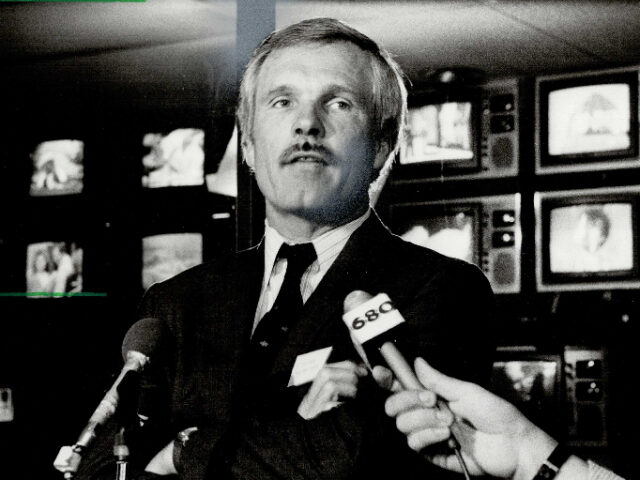 Ted Turner: Head of CNN was in town helping launch new pay TV services.