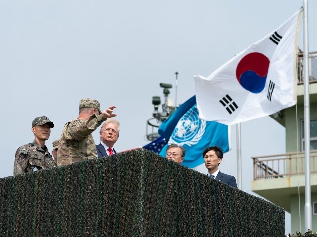 President Donald J. Trump, joined by Republic of South Korea President Moon Jae-in, tours