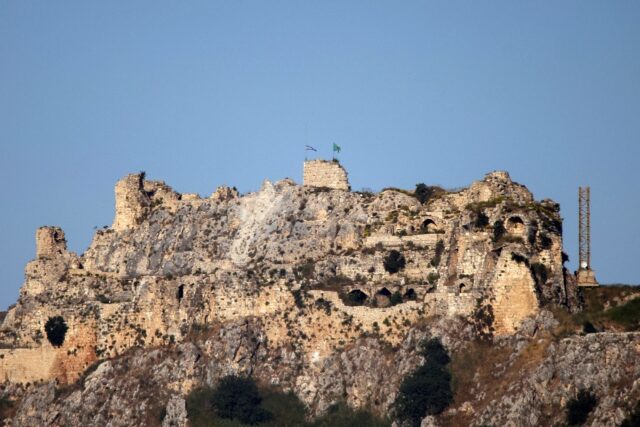 An Israeli flag flies over Beaufort Castle in southern Lebanon as Israel extends ints grou