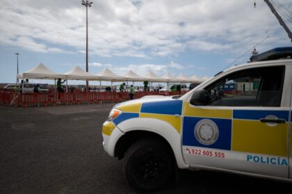 At the Tenerife port of Granadilla de Abona, white tents had been sent up along the quay