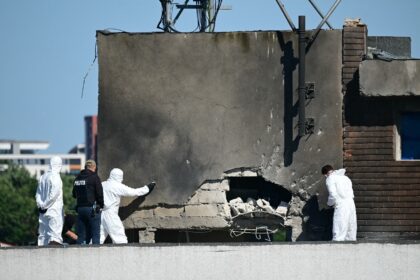 The drone crash wounded two people in Romania at an apartment building near the border wit