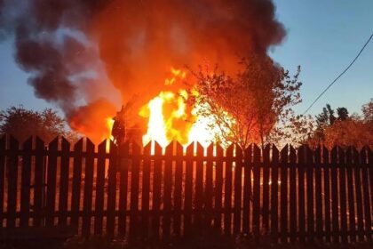 Moscow Region Governor Andrey Vorobyov posted a photo of a burning building following the
