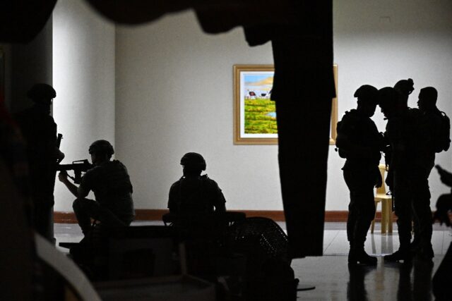 Police have detained a person in connection with gunshots fired at the Philippine senate