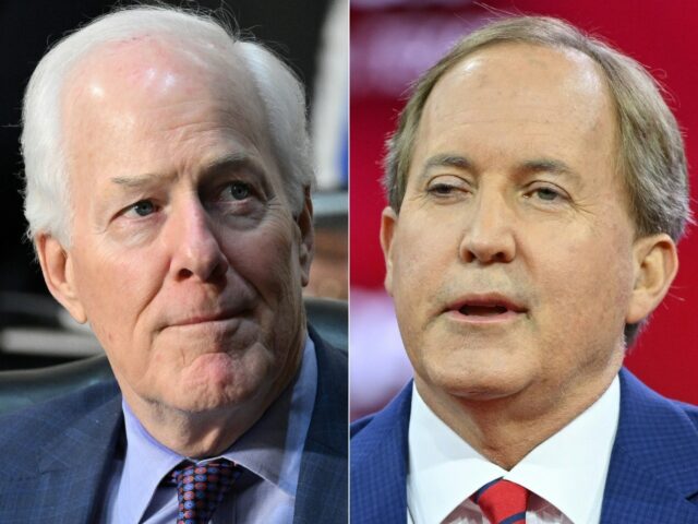 Texas attorney general Ken Paxton (right) has surged ahead of incumbent John Cornyn in the