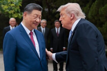 US President Donald Trump with China's President Xi Jinping at the Zhongnanhai Garden