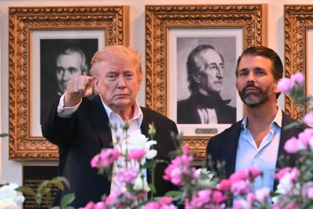 US President Donald Trump and Donald Trump Jr. were seen together at the White House earli