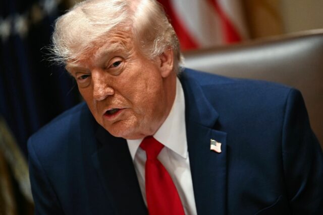 US President Donald Trump speaks during a cabinet meeting at the White House on May 27, 20