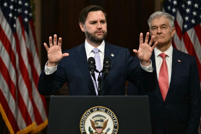 US Vice President JD Vance (L) told reporters that the administration was 'hyper awar
