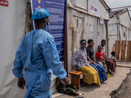 Children suffering from mpox wait for a treatment at a clinic in Munigi, eastern Congo, Mo
