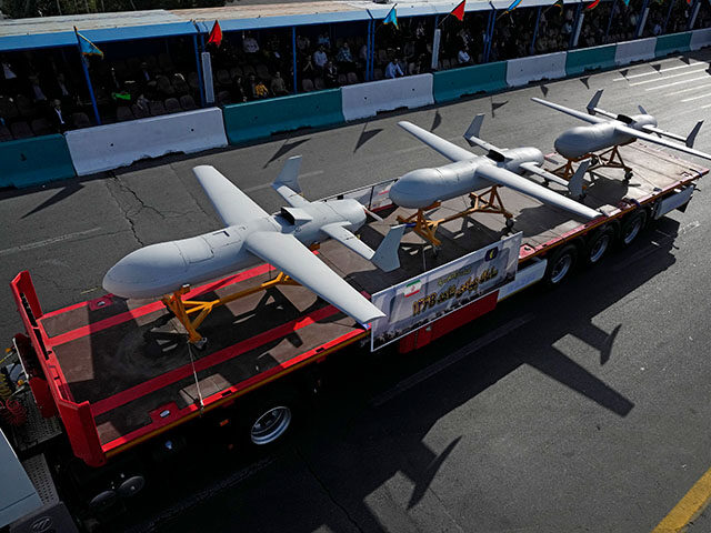 AP24265369920971 Title: Iran Military Parade Image ID: 24265369920971 Article: "Shahed-136 B" drones are di