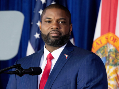 Gubernatorial candidate U.S. Rep. Byron Donalds takes the stage during his kickoff campaig
