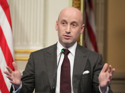 White House Deputy Chief of Staff for Policy Stephen Miller speaks in the Eisenhower Execu