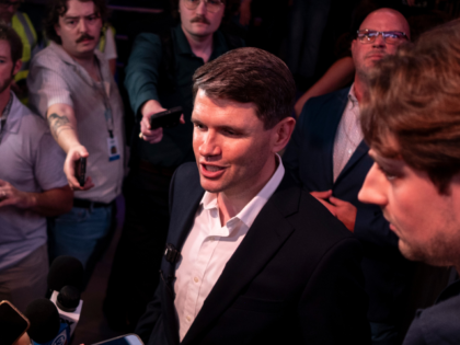 Texas state Rep. and Democratic Senate candidate James Talarico speaks during a press gagg
