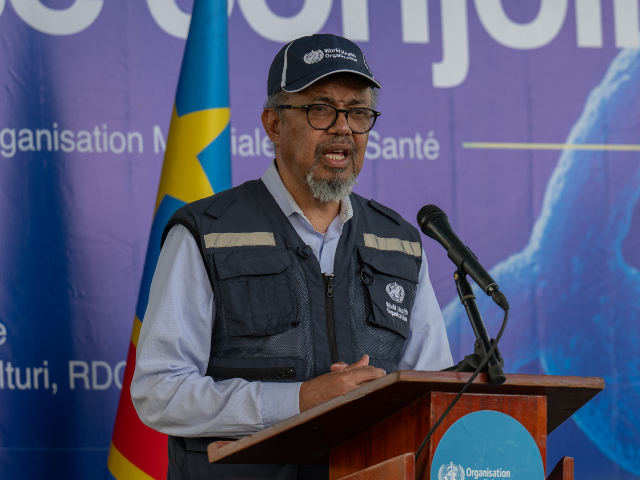 Director General of the World Health Organisation (WHO) Tedros Adhanom Ghebreyesus speaks