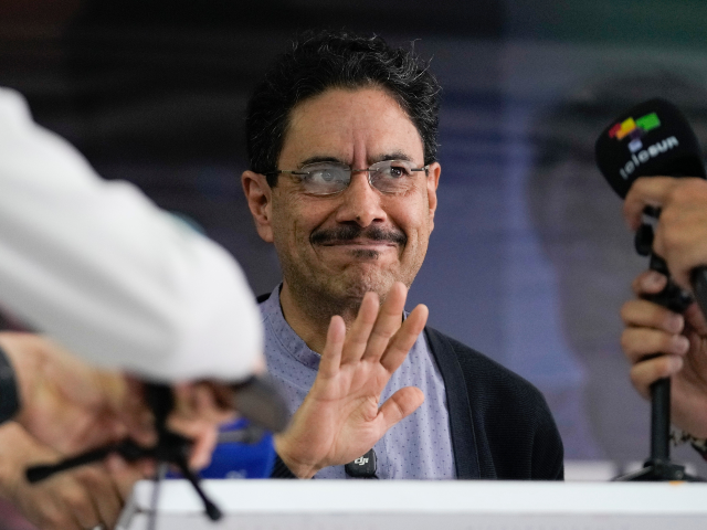AP26152567320426 Presidential candidate Ivan Cepeda of the ruling Historic Pact coalition waves before a pr