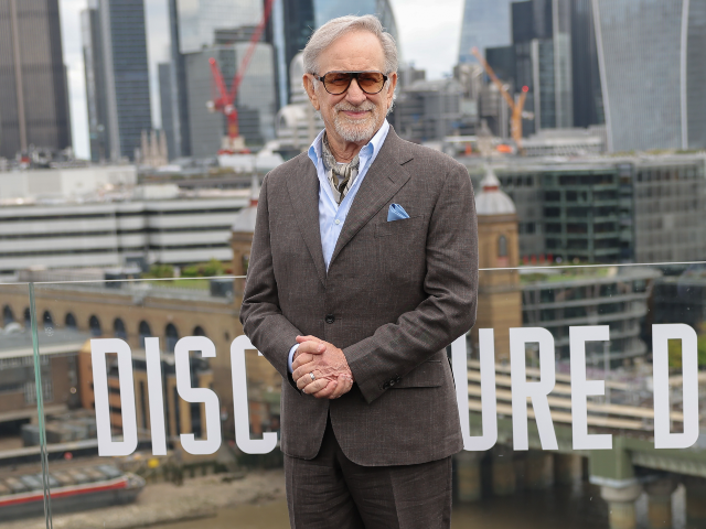 Director Steven Spielberg poses for photographers at the photo call for the film 'Dis