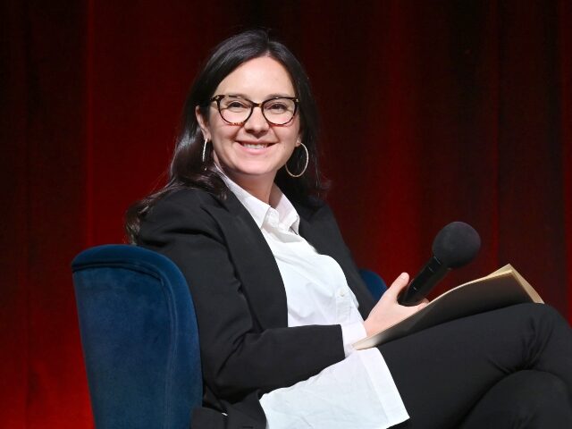 Bari Weiss speaks onstage during Book Club Event With Peggy Noonan on November 19, 2024 in
