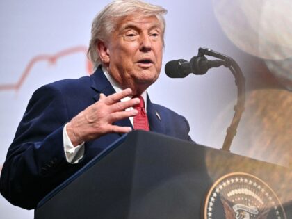 US President Donald Trump gestures as he addresses the media during a closing press confer