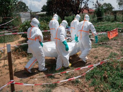 Volunteers of the Democratic Republic of Congo Red Cross wearing personal protective equip