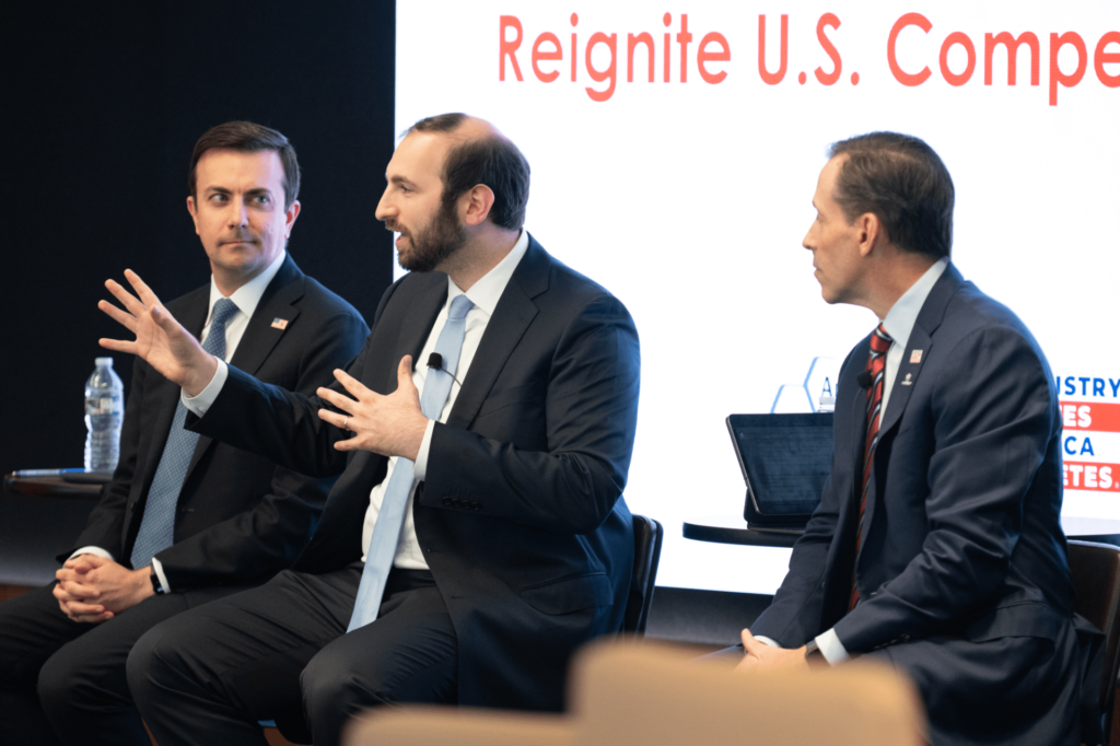 EPA Deputy Administrator David Fotouhi, Office of Management and Budget's Eli Nachmany , and American Chemistry Council President and CEO Chris Jahn.
