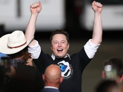 Elon Musk celebrating SpaceX
