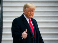 WASHINGTON, DC - DECEMBER 12: U.S. President Donald Trump gives a thumbs up as he departs on the South Lawn of the White House, on December 12, 2020 in Washington, DC. Trump is traveling to the Army versus Navy Football Game at the United States Military Academy in West Point, NY. (Photo by Al Drago/Getty Images)