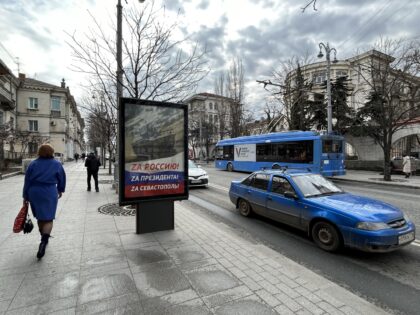 14 February 2024, Ukraine, Sewastopol: Ahead of the Russian presidential election on March