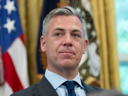 Senator Jim Banks, a Republican from Indiana, in the Oval Office of the White House in Was