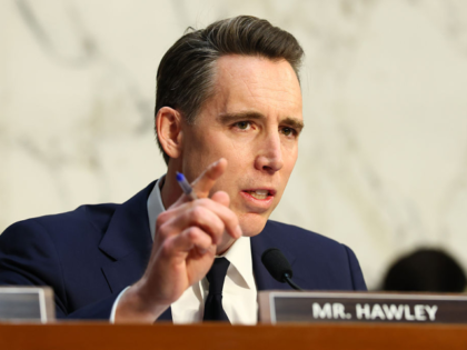 WASHINGTON, DC - FEBRUARY 10: U.S. Sen. Josh Hawley (R-MO) speaks during a hearing on "Arc
