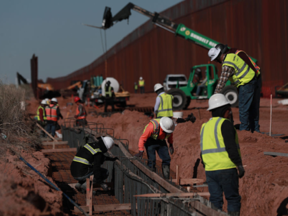 CIUDAD JUAREZ, MEXICO - MARCH 11: Construction continues on a new section of the border wa