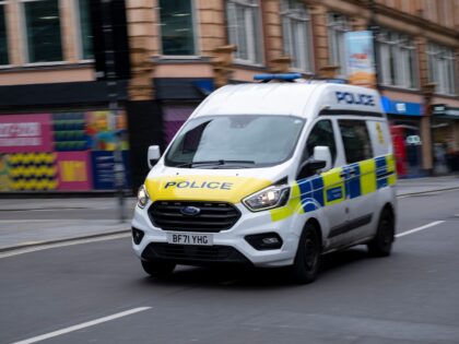 Metropilitan Police van passing at speed on 3rd April 2026 in London, United Kingdom. The