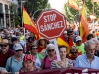 MADRID, SPAIN - MAY 23: Thousands of people gather in downtown to protest against Spanish Prime Minister Pedro Sanchez over recent corruption allegations in Madrid, Spain on May 23, 2026. Protesters gathered to demonstrate against Sanchez over recent corruption allegations involving members of his Socialist Party (PSOE), close government officials and former Prime Minister Jose Luis Rodriguez Zapatero. (Photo by Diego Radames/Anadolu via Getty Images)