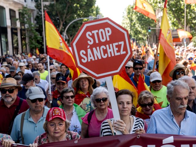 MADRID, SPAIN - MAY 23: Thousands of people gather in downtown to protest against Spanish