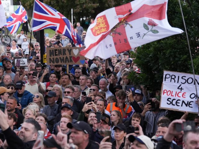 People protest outside Southampton police station. Vickrum Digwa was jailed at Southampton