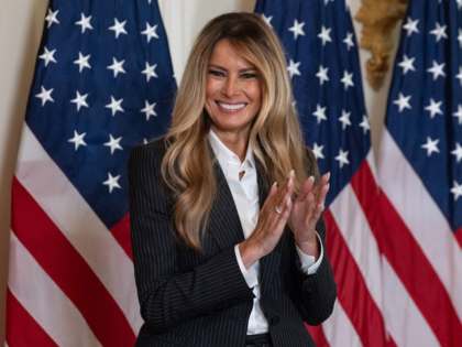 WASHINGTON, DC - JUNE 9: U.S. first lady Melania Trump presents awards to finalists of the