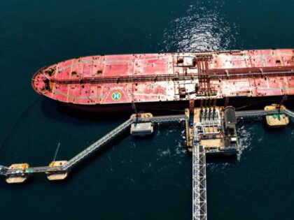 QINGDAO, CHINA - JUNE 11, 2026 - An oil tanker was unloading imported crude oil at the cru